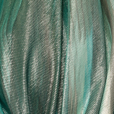 Y2K Thierry Mugler Couture Aqua Lamé Halter Top and Skirt