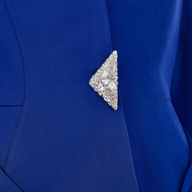 1990s Thierry Mugler Couture Blue Wool Jacket