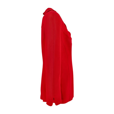 1990s Thierry Mugler Lipstick Red Wiggle Collar Jacket