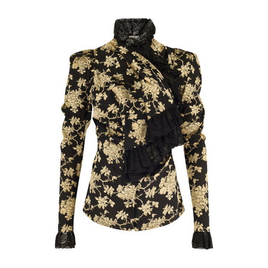ARCHIVE - F/W 1995 Vivienne Westwood Runway Gold Black Jacquard Shirt