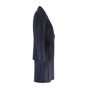 ARCHIVE - 2000 Runway Alber Elbaz for Saint Laurent Navy Pinstripe Skirt Suit