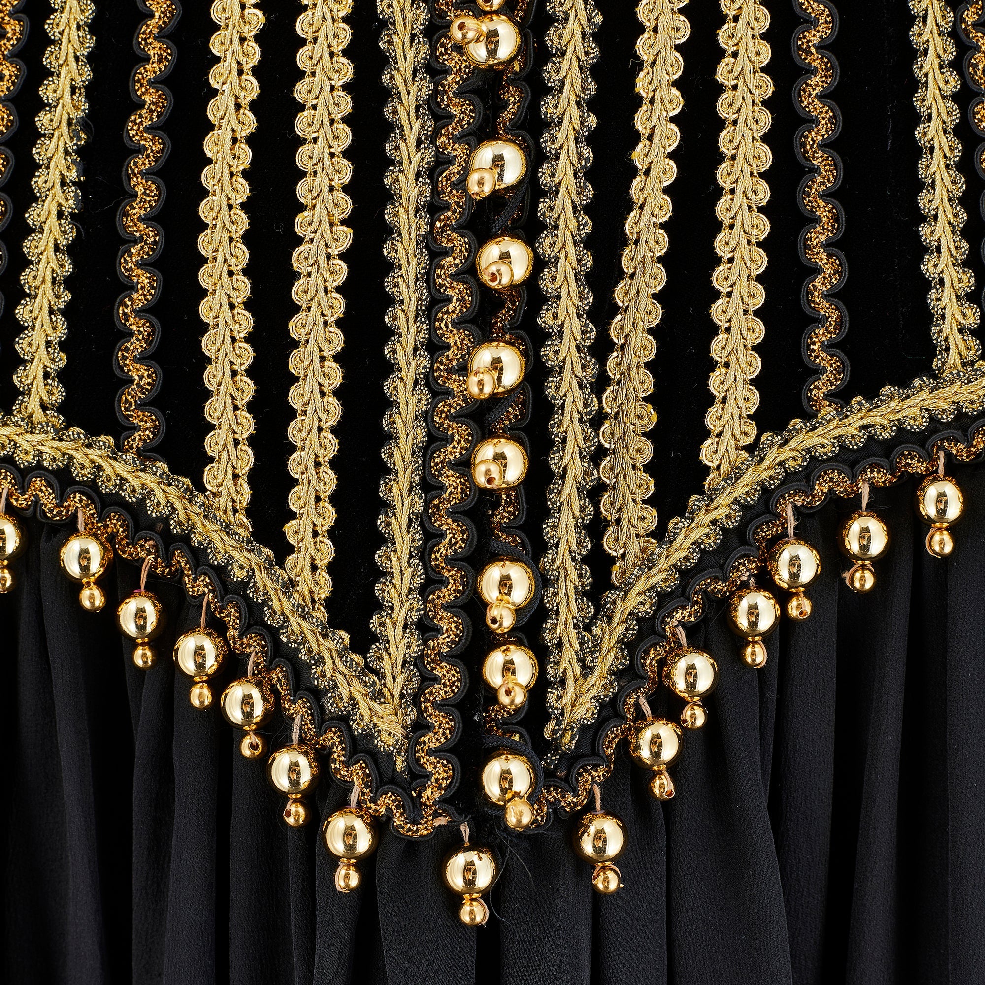 1990 Yves Saint Laurent Black Silk Dress with Gold Embellished Bodice CIRCA VINTAGE 1990 Yves Saint Laurent Black Silk Dress with Gold Embellished Bodice CIRCA VINTAGE