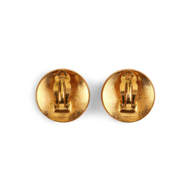 ARCHIVE - 1995 Chanel Gold Zodiac Clip-On Earrings