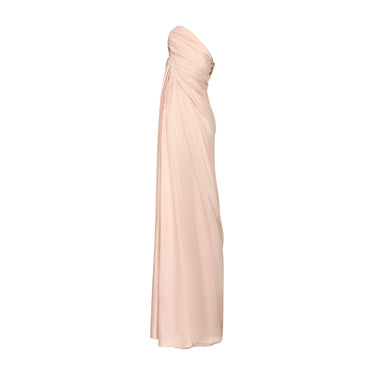 1999 Thierry Mugler Runway Documented Pale Pink Satin Gown