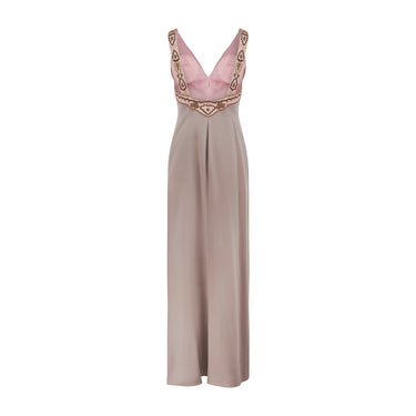 ARCHIVE - 1999 Valentino Runway Dusky Pink Slip Dress with Embellished Straps