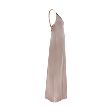 ARCHIVE - 1999 Valentino Runway Dusky Pink Slip Dress with Embellished Straps