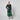 1970s Utah Tailoring Black Silk Dress with Green and Blue Florals