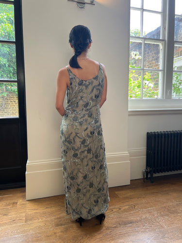 ARCHIVE - S/S 1998 Runway Giorgio Armani Beaded Chinoiserie Slip Dress