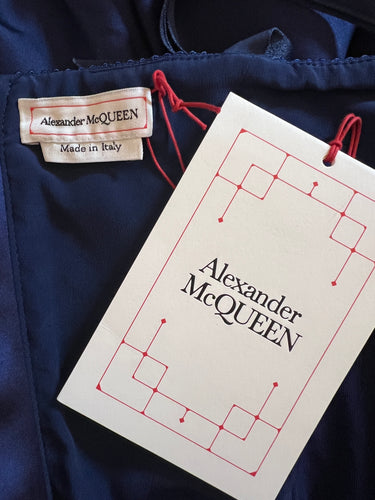 2019 Runway Documented Alexander McQueen Royal Blue Bustier Corset Dress