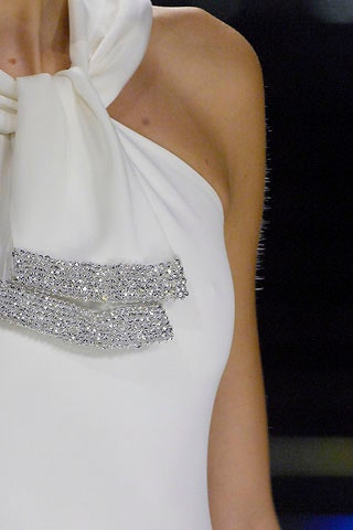 ARCHIVE - 2008 Valentino Runway Cream Column Dress with Silver Sequins