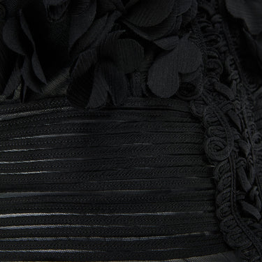 ARCHIVE - 2000s La Perla Black Peekaboo Corset Cami with Appliqué Flowers