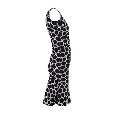 2000s Valentino Monochrome Embroidered Cotton Dress