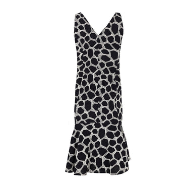 2000s Valentino Monochrome Embroidered Cotton Dress