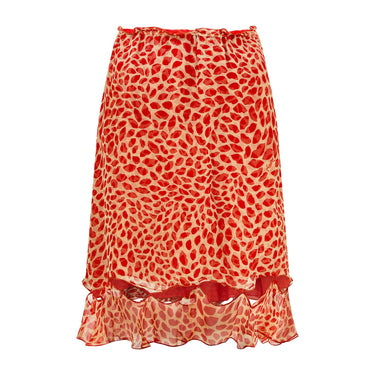 ARCHIVE - 2004 Tom Ford for Yves Saint Laurent Lip Print Silk Skirt