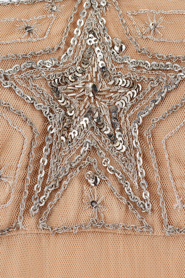 ARCHIVE - 2005 Matthew Williamson Nude Mesh Celestial Embellished Maxi Dress