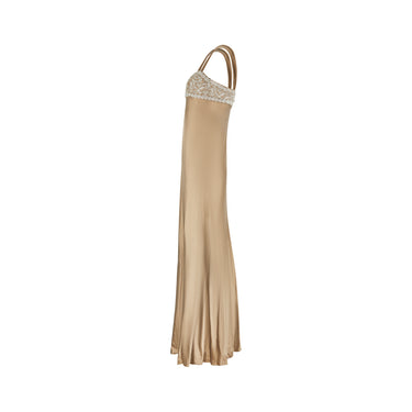 ARCHIVE - 2005 Oscar De la Renta Runway Crystal Beaded Silk Dress