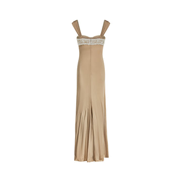 ARCHIVE - 2005 Oscar De la Renta Runway Crystal Beaded Silk Dress