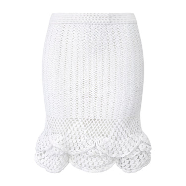 2010 Dolce and Gabbana Runway Documented White Crochet Knit Skirt