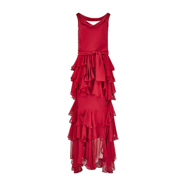 2006 Runway John Galliano for Christian Dior Maroon Silk Dress