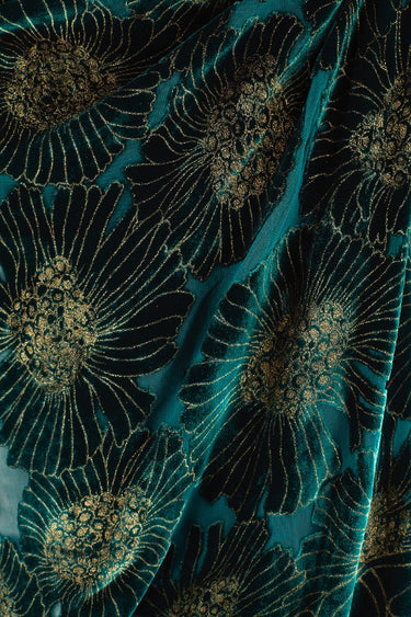 ARCHIVE - 2006 Roberto Cavalli Runway Green Silk Embossed Velvet Coat Dress