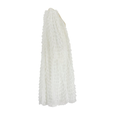 ARCHIVE - 2017 Alessandra Rich Documented White Ruffle Tulle Long Jacket