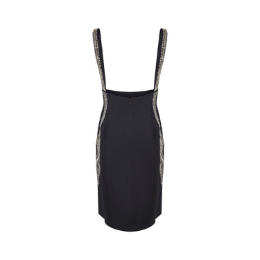 ARCHIVE - 2007 Runway Alexander McQueen Black Crystal Embellished Pinafore Skirt