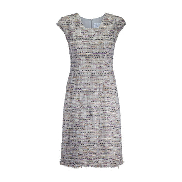 ARCHIVE - 2008 Chanel Silver Fantasy Tweed Double Breasted Dress Suit
