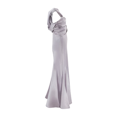 ARCHIVE - 2008 Christian Dior Lilac Ice Blue Dress with Rose Appliqué