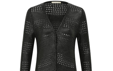 2010 Balenciaga Textured Black Knit Long Cardigan