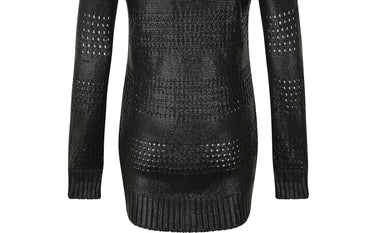 2010 Balenciaga Textured Black Knit Long Cardigan