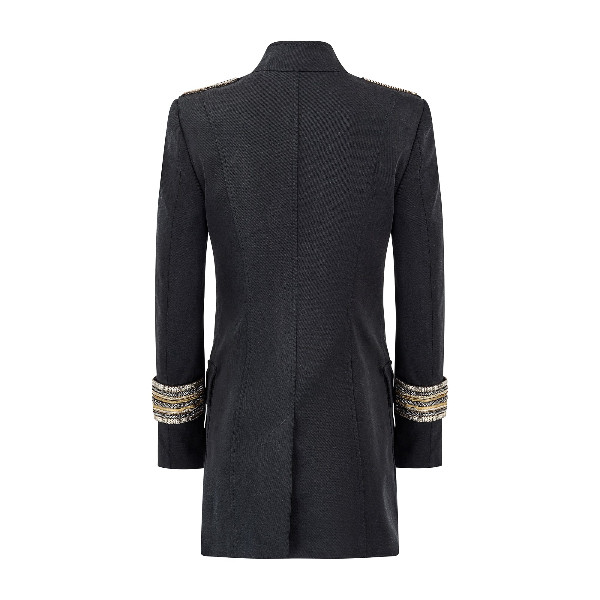 Braid Jacket 2010s Balmain Military Jacket with Metal Braid Epaulettes and Cuffs ...