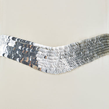 2010s Roberto Cavalli White and Silver Sequin Evening Gown