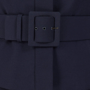 2011 Valentino Haute Couture Navy Dress Suit with Latticework and Belt