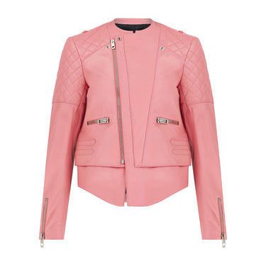 2012 Nicolas Ghesquière for Balenciaga Pink Leather Motorcycle Jacket