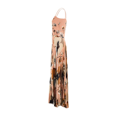 2012 Gucci Documented Peach Floral Maxi-Dress