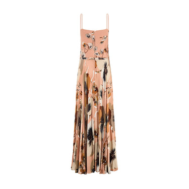 2012 Gucci Documented Peach Floral Maxi-Dress