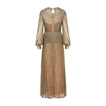 ARCHIVE - 2012 Valentino Runway Documented Heavy Beaded Gold Maxi-Dress