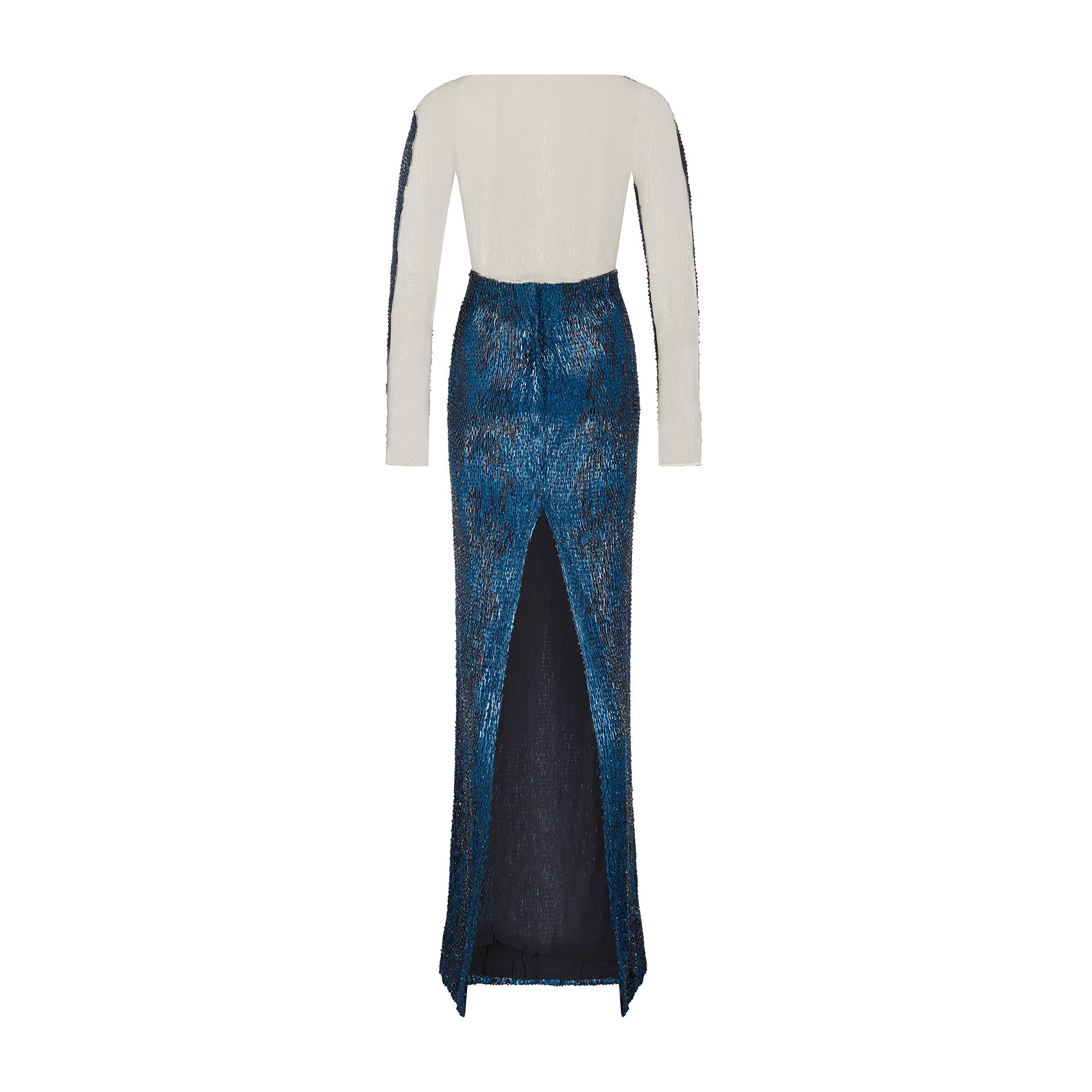 2013 Julien Macdonald Runway Documented Electric Blue Beaded Dress