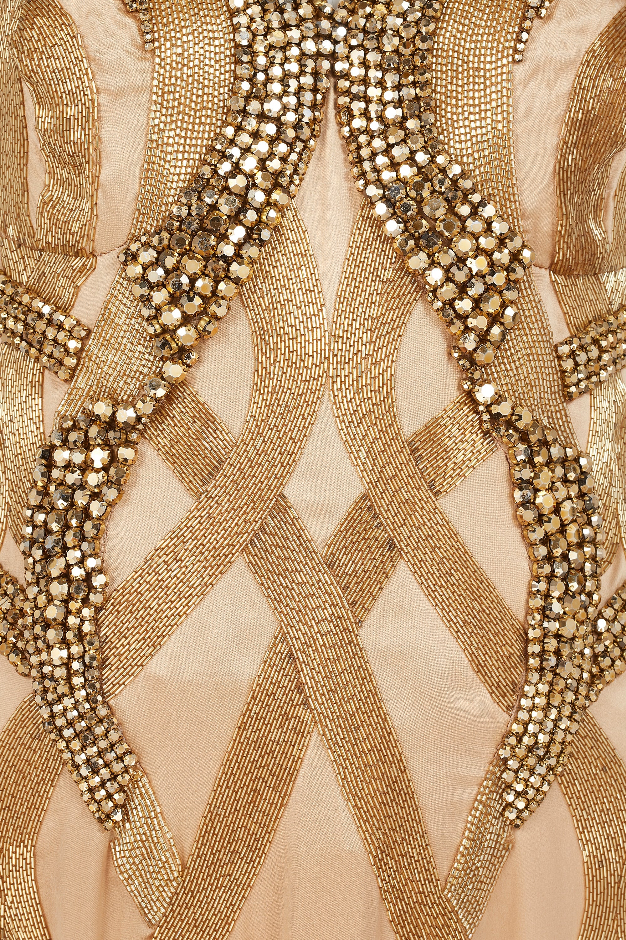slim fit dress slacks Atelier Versace Fall 1999 Haute Couture Metallic Gold Open Back Dress main image 1