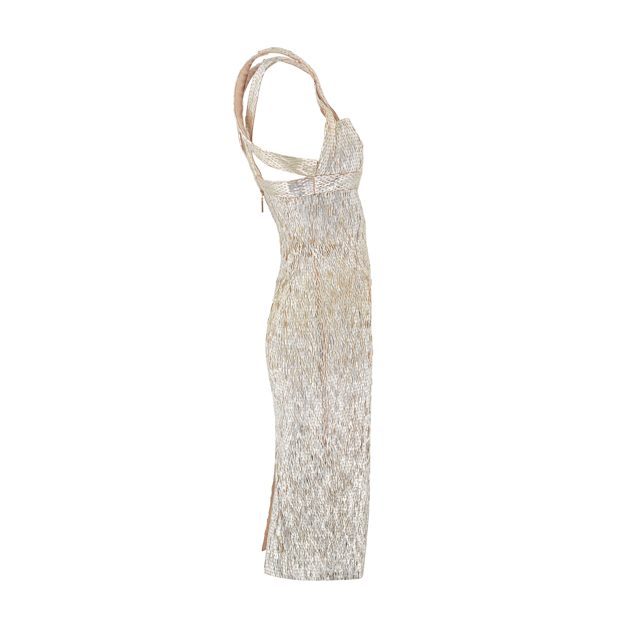 2016 Julien MacDonald Runway Champagne Paillette Cage Bodycon Dress 2016 Julien MacDonald Runway Champagne Paillette Cage Bodycon Dress