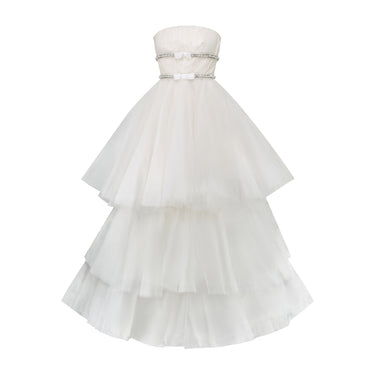 2016 Oscar De La Renta Runway 2-Looks-in-1 Three Tier Tulle Wedding Dress