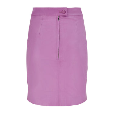 2019 Gucci Runway Documented Lilac Leather Skirt Suit