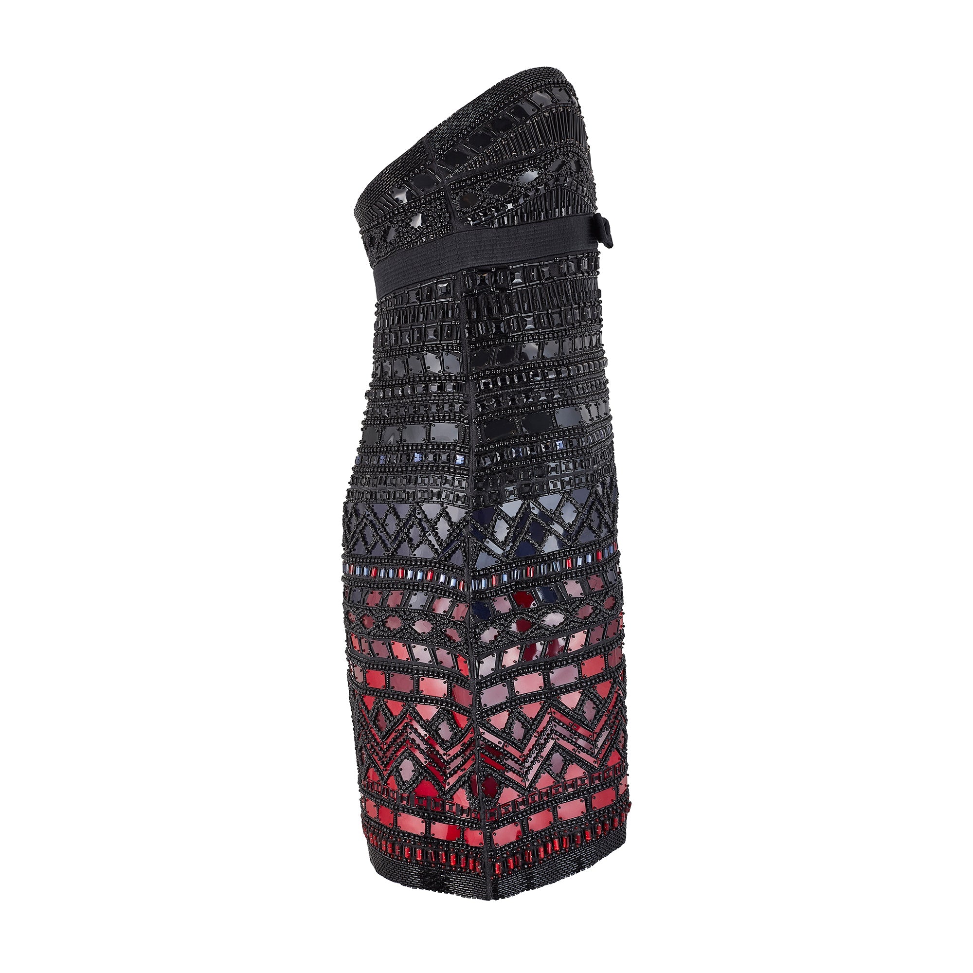 2012 Documented Roberto Cavalli Ombr Black Red Beaded Mini Dress CIRCA VINTAGE 2012 Documented Roberto Cavalli Ombr Black Red Beaded Mini Dress CIRCA VINTAGE