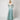 1990s Bespoke Embellished Lace and Crystal Turquoise Dress