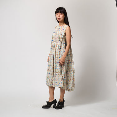 1970s Guy Laroche Silk Naturalist Print Tunic Dress