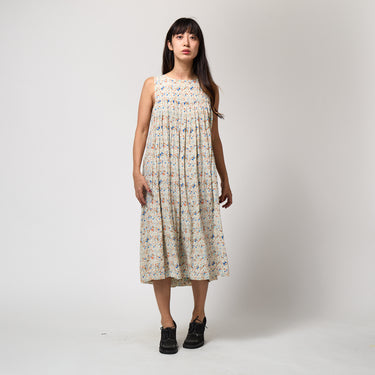 1970s Guy Laroche Silk Naturalist Print Tunic Dress