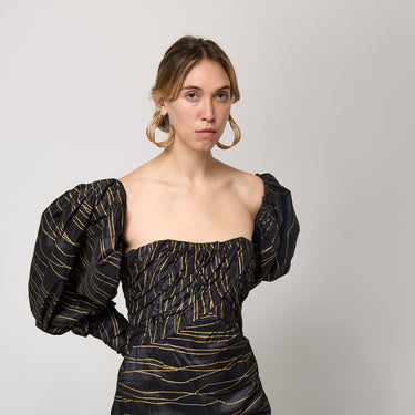 1992 Runway Guy Laroche Haute Couture Gold Exaggerated Hoop Earrings