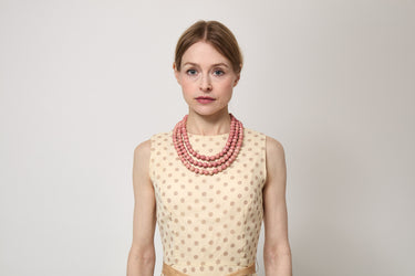 ARCHIVE - 1980s Yves Saint Laurent Haute Couture Pink Bead Necklace