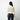1970s Jeff Banks Cream Bell-Sleeve Crop Top with Drawstring Waist