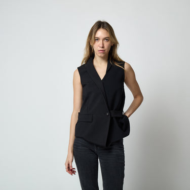 2014 Balenciaga Black Wool Tuxedo Waistcoat Jacket